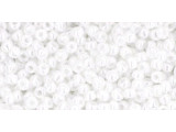 TOHO Glass Seed Bead, Size 11, 2.1mm, Opaque-Lustered White (Tube)