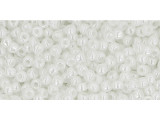 TOHO Glass Seed Bead, Size 11, 2.1mm, Opaque-Lustered White (Tube)