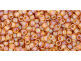 TOHO Glass Seed Bead, Size 11, 2.1mm, Transparent-Rainbow Frosted Dk Topaz (Tube)