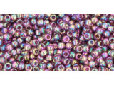 TOHO Glass Seed Bead, Size 11, 2.1mm, Transparent Rainbow Med Amethyst (Tube)