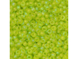 TOHO Glass Seed Bead, Size 11, 2.1mm, Transparent-Rainbow Frosted Lime Green (Tube)