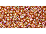 TOHO Glass Seed Bead, Size 11, 2.1mm, Transparent-Rainbow Topaz (Tube)