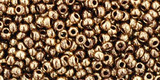 TOHO Glass Seed Bead, Size 11, 2.1mm, Gilded Marble Brown (tube)