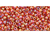 TOHO Glass Seed Bead, Size 11, 2.1mm, Inside-Color Rainbow Hyacinth/Opaque Purple-Lined (Tube)