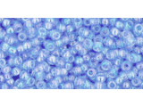 TOHO Glass Seed Bead, Size 11, 2.1mm, Transparent-Rainbow Lt Sapphire (Tube)