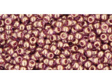 TOHO Glass Seed Bead, Size 11, 2.1mm, Gold-Lustered Lt Amethyst (Tube)