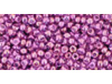 TOHO Glass Seed Bead, Size 11, 2.1mm, Gold-Lustered Dk Amethyst (Tube)