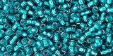 TOHO Glass Seed Bead, Size 11, 2.1mm, Silver-Lined Lt. Green Aquamarine (tube)