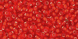 TOHO Glass Seed Bead, Size 11, 2.1mm, Silver-Lined Frosted Lt Siam Ruby (tube)