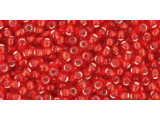 TOHO Glass Seed Bead, Size 11, 2.1mm, Silver-Lined Siam Ruby (Tube)