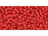 TOHO Glass Seed Bead, Size 11, 2.1mm, Silver-Lined Siam Ruby (Tube)