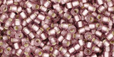 TOHO Glass Seed Bead, Size 11, 2.1mm, Silver-Lined Frosted Lt Amethyst (tube)