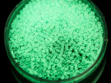 TOHO Glass Seed Bead, Size 11, 2.1mm, Glow In The Dark - Mint Green/Bright Green (Tube)