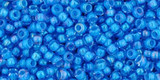 TOHO Glass Seed Bead, Size 11, 2.1mm, Inside-Color Lt Sapphire/Opaque Blue-Lined (tube)