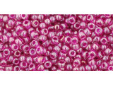 TOHO Glass Seed Bead, Size 11, 2.1mm, Inside-Color Lt Amethyst/Fushcia-Lined (Tube)