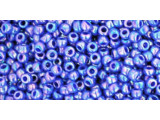 TOHO Glass Seed Bead, Size 11, 2.1mm, Opaque-Rainbow Navy Blue (Tube)