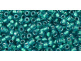 TOHO Glass Seed Bead, Size 11, 2.1mm, Inside-Color Lt Sapphire/Metallic Teal-Lined (Tube)