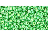 TOHO Glass Seed Bead, Size 11, 2.1mm, Opaque-Rainbow Mint Green (Tube)