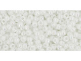 TOHO Glass Seed Bead, Size 11, 2.1mm, Opaque-Rainbow White (Tube)