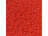 TOHO Glass Seed Bead, Size 11, 2.1mm, Transparent-Frosted Lt Siam Ruby (Tube)