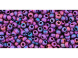 TOHO Glass Seed Bead, Size 11, 2.1mm, Higher-Metallic Frosted Mardi Gras (Tube)