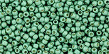 TOHO Glass Seed Bead, Size 11, 2.1mm, Galvanized-Matte Lt Teal (tube)