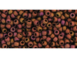 TOHO Glass Seed Bead, Size 11, 2.1mm, Higher-Metallic Frosted Copper Twilight (Tube)