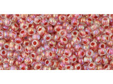 TOHO Glass Seed Bead, Size 11, 2.1mm, Inside-Color Rainbow Crystal/Sandstone-Lined (Tube)