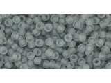 TOHO Glass Seed Bead, Size 11, 2.1mm, Transparent-Frosted Lt Gray (Tube)