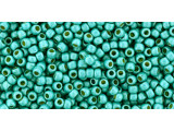 TOHO Glass Seed Bead, Size 11, 2.1mm, PermaFinish - Frosted Galvanized Turquoise (Tube)