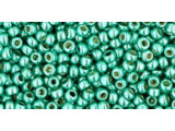 TOHO Glass Seed Bead, Size 11, 2.1mm, PermaFinish - Galvanized Green Teal (Tube)