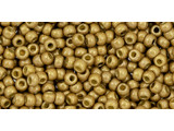 TOHO Glass Seed Bead, Size 11, 2.1mm, Permafinish - Matte Galvanized Golden Fleece (Tube)