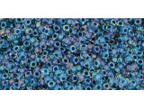 TOHO Glass Seed Bead, Size 15, 1.5mm, Inside-Color Luster Crystal/Capri Blue-Lined (Tube)