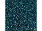 TOHO Glass Seed Bead, Size 15, 1.5mm, Transparent-Rainbow Teal (Tube)