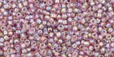 TOHO Glass Seed Bead, Size 15, 1.5mm, Transparent Rainbow Lt Amethyst (tube)