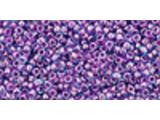 TOHO Glass Seed Bead, Size 15, 1.5mm, Inside-Color Aqua/Purple-Lined (Tube)