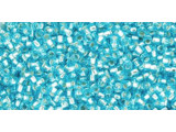 TOHO Glass Seed Bead, Size 15, 1.5mm, Silver-Lined Aquamarine (Tube)