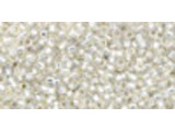 TOHO Glass Seed Bead, Size 15, 1.5mm, Silver-Lined Milky White (Tube)