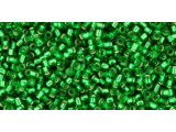 TOHO Glass Seed Bead, Size 15, 1.5mm, Silver-Lined Grass Green (Tube)