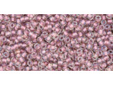 TOHO Glass Seed Bead, Size 15, 1.5mm, Inside-Color Crystal/Rose Gold-Lined (Tube)