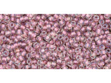 TOHO Glass Seed Bead, Size 15, 1.5mm, Inside-Color Crystal/Rose Gold-Lined (Tube)