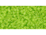 TOHO Glass Seed Bead, Size 15, 1.5mm, Transparent-Frosted Lime Green (Tube)