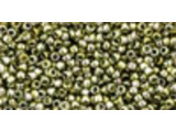 TOHO Glass Seed Bead, Size 15, 1.5mm, Gold-Lustered Green Tea (Tube)