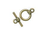 Antiqued Bronze Plated Toggle Clasp, Cast, Tiny (12 Pieces)