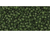 TOHO Glass Seed Bead, Size 15, 1.5mm, Transparent-Frosted Olivine (Tube)