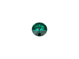 Luxurious emerald green color fills this PRESTIGE Crystal Components Rivoli rhinestone. The Rivoli shape resembles the point cut of a diamond with the addition of 16 facets in a circle that meet in the center of the stone. Use this component for embellishment or as a stunning focal. This stone will draw attention to any design. You can seed bead around it, wire wrap it, embed it into epoxy clay, add it to a bezel setting, and more.Sold in increments of 12