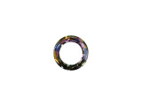 This fabulous PRESTIGE Crystal Components crystal ring is a versatile component for your beaded jewelry designs. You can link it with beaded links, chain, or wire. Slide one on a chain for a simple, sparkly necklace. Cut with Austrian precision, this crystal ring will give your jewelry designs the sparkle that it needs. This ring features a smoldering blend of Volcano colors, from purple and orange to golden green.
