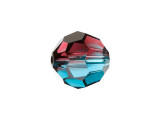 Create fun contrast in your jewelry with this PRESTIGE Crystal Components faceted round in Burgundy-Blue Zircon Blend. This crystal bead features a faceted surface that sparkles in the light, capturing a two-tone hue of red-brown and ocean blue inside each facet. With its rounded shape, this bead is perfect for use in a bracelet, earring or even necklace design. This blend of two PRESTIGE Crystal Components colors, Blue Zircon and Burgundy, embodies the brilliant shades inside a Mediterranean sunset. Try pairing it with cool earth tones or even creamy white components for a soft feel.Sold in increments of 6