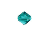 This 8mm Bicone bead from PRESTIGE Crystal Components comes in an eye-catching shade called Blue Zircon. It features 12 precise facets of the Bicone cut, providing your designs with plenty of sparkle and brilliance. Incorporate this 8mm Bicone into your beaded jewelry and craft designs for a beautiful look.Sold in increments of 6