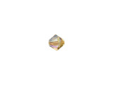 Elegant sparkle fills this PRESTIGE Crystal Components bead. This bead features the popular Bicone shape that tapers at both ends, much like a diamond. The multiple facets cut into the surface of the crystal create a sparkling effect that is sure to catch the eye. This bead is small in size, so you can use it between larger beads for a fun pop of color. The shimmer effect is a special coating specifically designed to capture movement. This effect adds brilliance, color vibrancy, and unique light refraction. This bead features a golden brown color with the shimmer effect bringing iridescent purple, pink, and blue tones.Sold in increments of 24